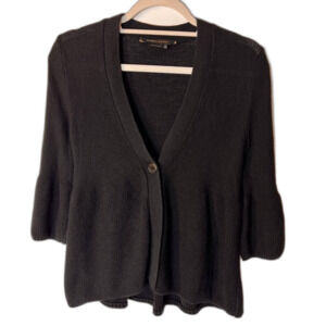 BCBGMaxAzria Bell Sleeve Black Cardigan Sweater XS